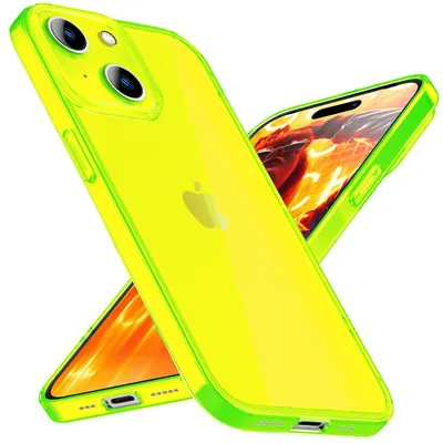 Image de Étui silicone fluo pour iPhone 15 Plus Housse de protection jaune