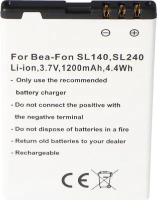 Produktbild von Akku passend für den Handy Akku Bea-Fon SL140, SL240 Akku BS-03, EP-600, RCB01P04, SL140/SL240