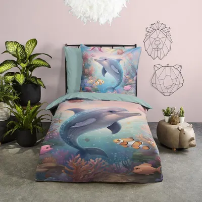 Produktbild von Traumschlaf Bettwäsche Delfin multi 135x200 cm + 80x80 cm