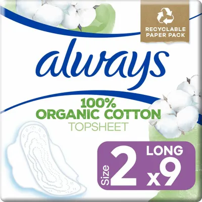 Produktbild von Always - Damenbinden - Lang - Baumwollschutz - Mit Flügeln - 9 Damenbinden - 1 Stück