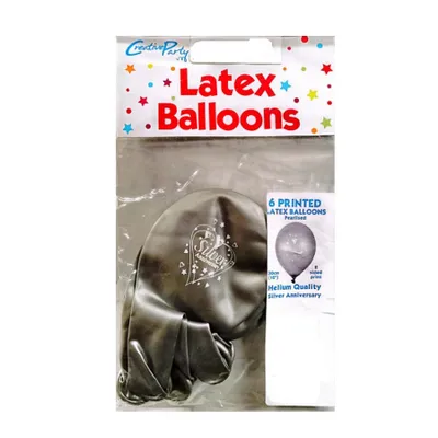 Produktbild von Creative Party - Perlmutt-Effekt - Ballons, Latex, Silber-Hochzeit 6er-Pack SG35665 (Einheitsgröße) (Silber)