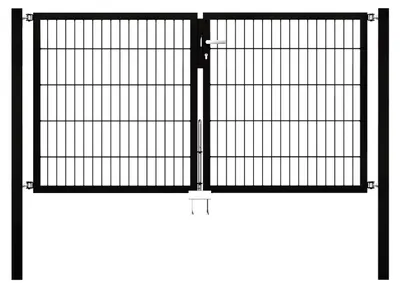 Zdjęcie produktu dla Alberts 626716 Podwójne drzwi Flexo z akcesoriami, czarne, szerokość 200 cm, wysokość 100 cm