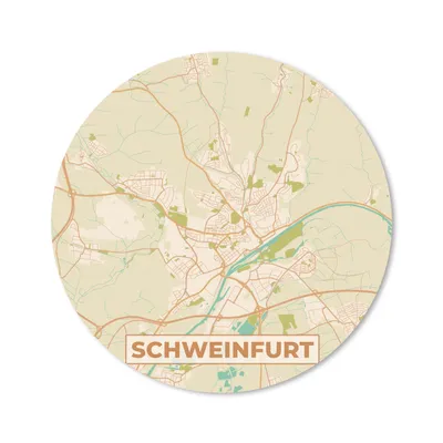 Produktbild von MuchoWow® Mauspad Mousepad Stadtplan - Schweinfurt - Stadtplan - Vintage 40x40 cm - Mousepads - Maus Mat - Pad - Mausunterlage - Schreibtisch Accessoires
