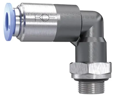 Produktbild von Riegler L-Steckverschraubung »Blaue Serie«, selbstabsperrend, G 1/4 außen, Ø 6 mm