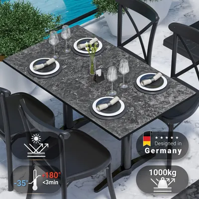 Produktbild von COMPACT | Gastro HPL Tischplatte | B:T 130 x 80 cm | Felsen | Rechteckig | Gastro HPL Tischplatte