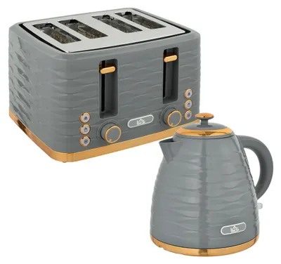 Immagine prodotto di Tostapane e bollitore 2-in-1 - Tostapane - Bollitore - Funzione scongelamento - Funzione riscaldamento - Grigio - 7 livelli di doratura
