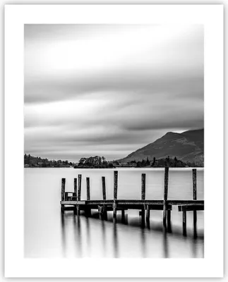 Produktbild von Poster - Poster ohne Rahmen - Schwarzweiß Landschaft See - 40x50 cm - Wand Bild - Wanddeko - Wandbilder - Kunstposter - Wandposter - Bilder - Kunstdruck - Wanddekoration - Wandbild - P2XPA40x50-4321