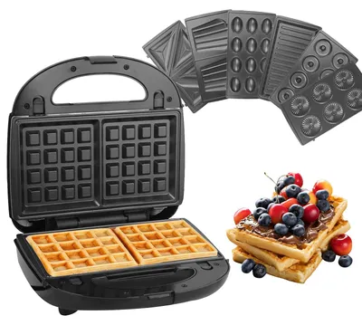 7-in-1 Sandwichmaker 750 W mit 7 Platten, antihaftbeschichtet