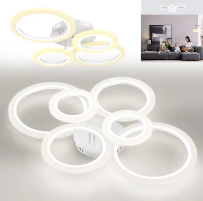 Image de XMTECH LED Plafonnier Rond à intensité variable, Rond Moderne Plafonnier Anneaux 60W 4200LM, 2800K - 6500K Led Lampes Plafonniers pour Salon, Cuisine, Chambre, Salle à manger