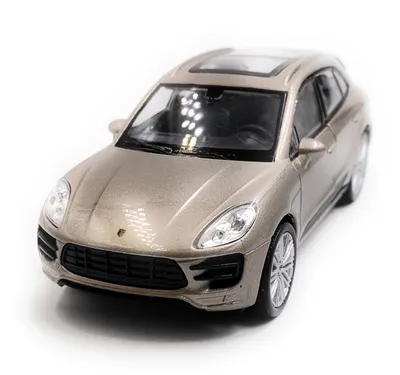 Produktbild von Onwomania Porsche Macan Turbo SUV Modellauto Auto Grau Gold Mst. 1:34