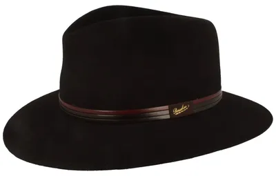 Borsalino Outdoor Traveller Filzhut Country mit dreifarbiger Lederband-Garnitur in schwarz