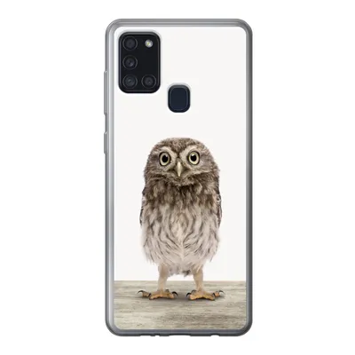 Produktbild von MuchoWow® Handyhülle Schutzhülle Hülle für Samsung Galaxy A21s Eule - Braun - Eulenküken - Kinder - Jungen - Mädchen Silikon Softcase Handy Hülle - Hartschale