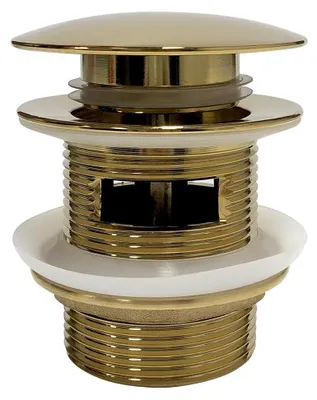 Obrázek produktu pro Vanová výpusť - click-clack s přepadem - 6/4 " - zlatá lesklá