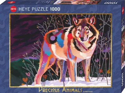 Produktbild von Night Wolf Puzzle 1000 Teile Tiermotiv 70x50 cm für Erwachsene