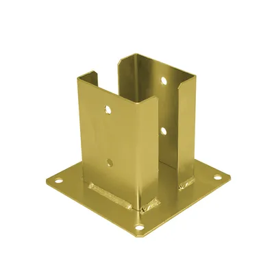 Produktbild von Pfostenträger 101x150x2,5mm Zink galvanisch vergoldet