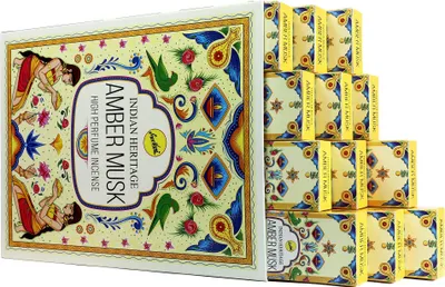 Produktbild von Indian Heritage Räucherstäbchen Moschus Amber Musk 12x15gr indische Duftmischung