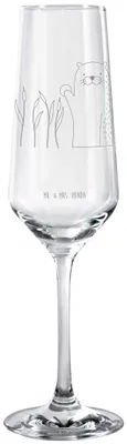 Produktbild von Mr. & Mrs. Panda Glas Otter Stein - Transparent - Geschenk, Trinkglas, Champagnerglas, Seeotter, Flute, Pflanzen, Proseccoglas, Grüßen, See, Munter, Sektflöte