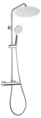 Produktbild von Duschsystem Thermostat Regendusche - Edelstahl - Kopfbrause Ø 30 cm Chrom - Handbrause 3 Strahlarten