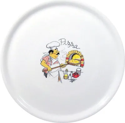 Produktbild von Saturnia Porzellan Pizzateller 33cm mit Verzierung (6 Stück)