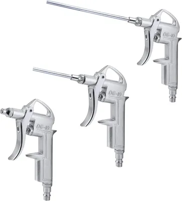 Produktbild von Benbow DG-10 3x Druckluftpistole Ausblaspistole, 20+60+120mm Düse, 5-tgl Set, Reinigungs, Trockenblas Pistole Lang