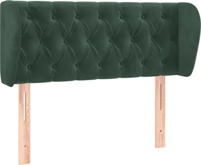 Produktbild von vidaXL Kopfteil mit Ohren Dunkelgrün 93x23x78/88 cm Samt