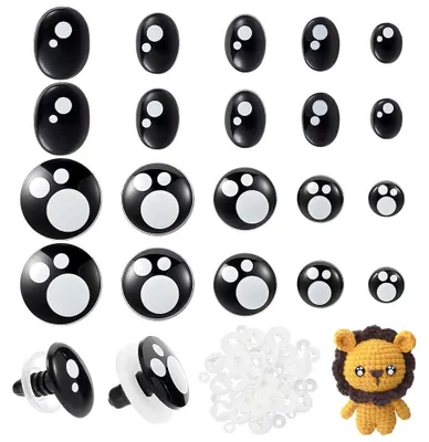 Sicherheitsaugen 100 Stück 7–18 mm Kunststoff mit Ringen