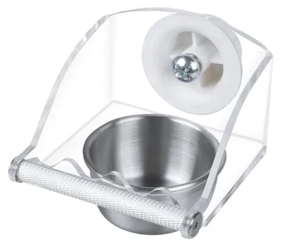 Produktbild von Omgoods - Vogelfutterspender mit Standfuß - Edelstahl und Acryl für kleine Vögel