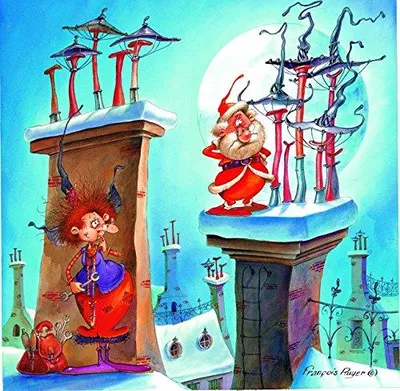 Obrázek produktu pro Grafika Puzzle François Ruyer Čarodějnice a Santa Claus 1000 dílků