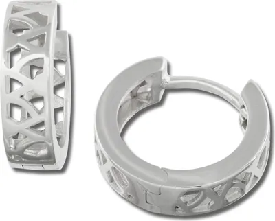 Productafbeelding van SilberDream creolen voor dames, 925 zilver, zilverkleurig design, oorbellen, 15mm, SDO3325