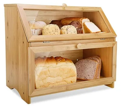 Immagine prodotto di Contenitore per alimenti in bambù a doppio strato, con coperchio