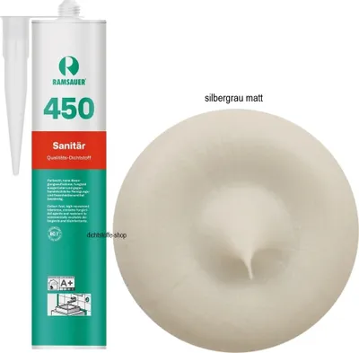 Produktbild von Ramsauer 450 Sanitär Silikon Dichtstoff 310ml silbergrau MATT