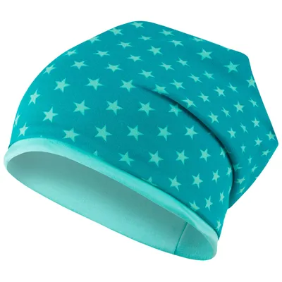 Produktbild von Mädchen Mütze Beanie Übergangsmütze Herzen, Punkte Allover-Print, Türkis, Gr. 54-56