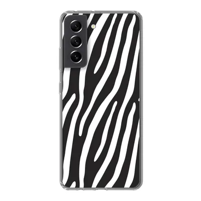 Produktbild von MuchoWow® Handyhülle Schutzhülle Hülle für Samsung Galaxy S21 FE Tiere - Zebradruck - Schwarz Silikon Softcase Handy Hülle - Mobiltelefonhülle