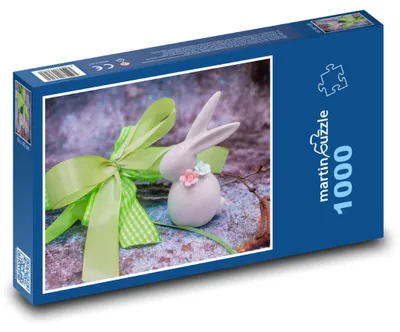 Produktbild von Puzzle 1000 Osterhase mit Schleife - martinpuzzle
