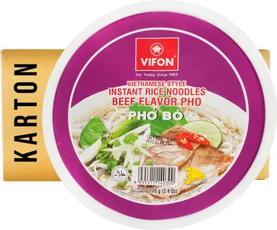 Produktbild von Vifon Pho BO Instant Reisnudeln Pho RINDgeschmack 12x70g (Schale)