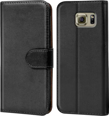 Produktbild von Conie Klapp Tasche für Samsung Galaxy S6 Edge Plus Kartenfach Rundumschutz Hülle in Schwarz
