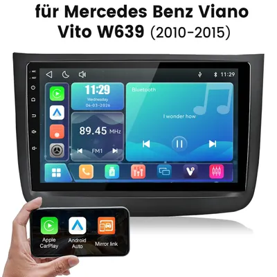 Produktbild von JUNSUN 10 Zoll Linux Autoradio mit Wireless CarPlay und Android Auto BT FM USB Für Benz Vito Viano W639 2010-2015
