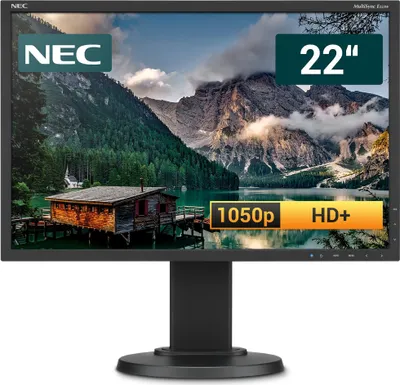 Produktbild von NEC MultiSync E223W 1680 x 1050 Pixel 55,88 cm / 22 Zoll Flachbildschirm Monitor 1000:1 - 250 cd/m² - 5 ms - schwarz