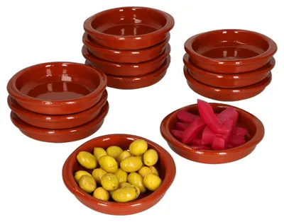 Obrázek produktu pro sada 12 kusů Cazuela s držadly Hliněná miska Bernd Ø 10,5 cm Velikost XS Středověký Viking