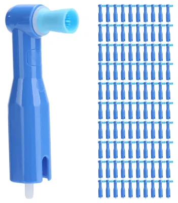 Obrázek produktu pro 100 kusů/balení Jednorázové zubní leštítky pro bělení zubů a ústní dutiny, modré (tvrdý kelímek)