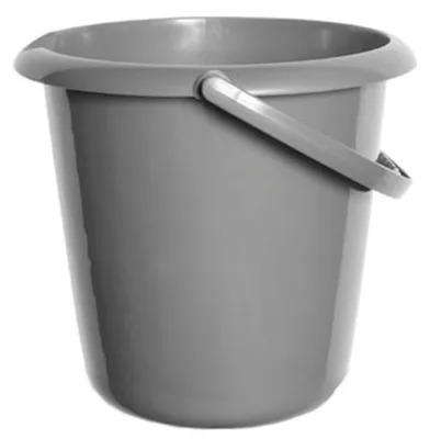 Produktbild von Whitefurze Eimer - 10 Liter - Kunststoff - grau - praktischer Ausgieser - Haushalt