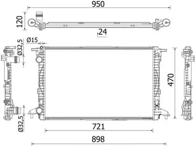 Obrázok produktu pre chłodnica AUDI A4/A5/Q5/A6/A7/A8/Q7
