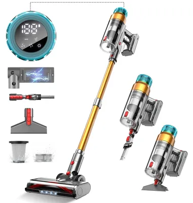 Produktbild von 55000Pa/600W Akku Staubsauger Kabellos 55Mins Laufzeit, Wandmontierte Ladestatio