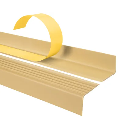 Obrázek produktu pro QUEST Schodová lišta 40x25 mm, 0.8m ND PVC, Samolepicí, Protiskluzová schodová hrana, schodový profil, ochrana schodů, krémová