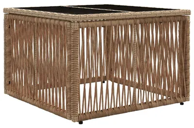 Produktbild von vidaXL Gartentisch Beige und Schwarz 55 x 55 x 37 cm