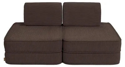 Zdjęcie produktu dla Modułowa sofa dziecięca z aksamitu, 4 elementy, AESTHETIC, z pianką, certyfikat OEKO-TEX, do zabawy