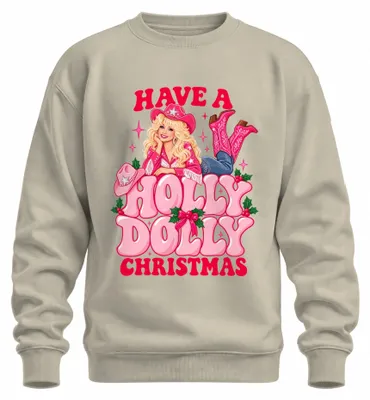 Zdjęcie produktu dla Bluza z kapturem "Have A Holly Dolly Christmas" w stylu country, z motywem Dolly Parton, kolor naturalny, rozmiar XL