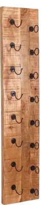 Produktbild von SIT Möbel Wand-Weinregal | für 8 Flaschen | Mangoholz natur antik | Metallhaken antikschwarz | B 33 x T 4 x H 148 cm | 01932-04 | Serie RUSTIC