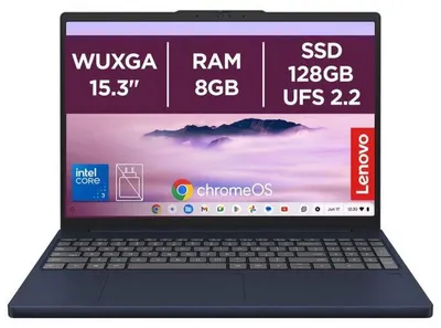 Image de PC Portable LENOVO Chromebook 15ITN10 15,3 WUXGA Core 3 N355 RAM 8 Go SSD 128 Go ChromeOS AZERTY Bleu
