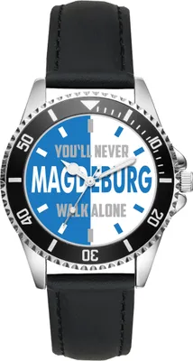 Produktbild von KIESENBERG Herrenuhr Armbanduhr Magdeburg Geschenk Fan Artikel Zubehör Fanartikel Analog Quartz Uhr L-20351